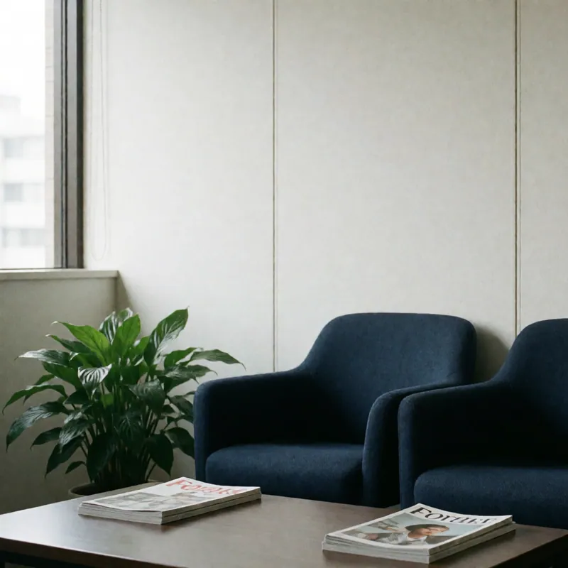 The waiting area at Woodside Insurance
